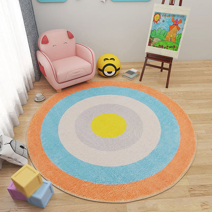 Pastel Color Circles Rug Polypropylene Kids Style Carpet Pet Friendly Indoor Rug for Baby Room