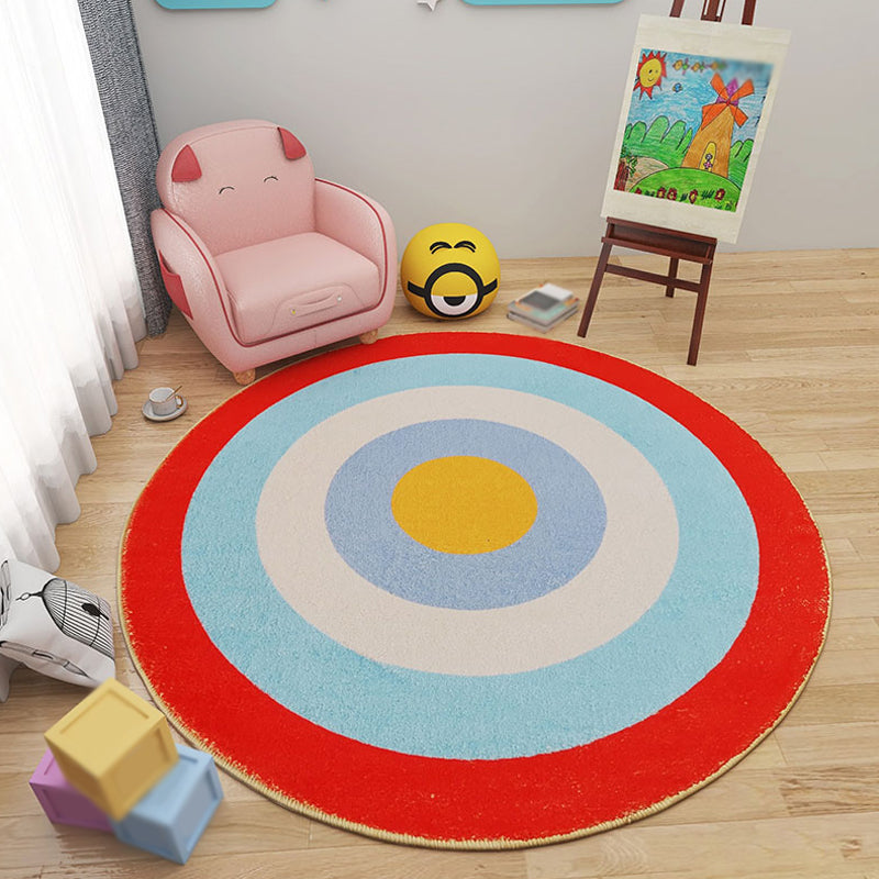 Pastel Color Circles Rug Polypropylene Kids Style Carpet Pet Friendly Indoor Rug for Baby Room