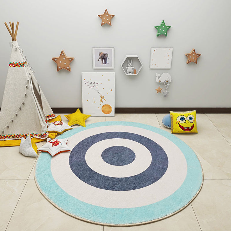 Pastel Color Circles Rug Polypropylene Kids Style Carpet Pet Friendly Indoor Rug for Baby Room