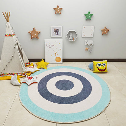 Pastel Color Circles Rug Polypropylene Kids Style Carpet Pet Friendly Indoor Rug for Baby Room