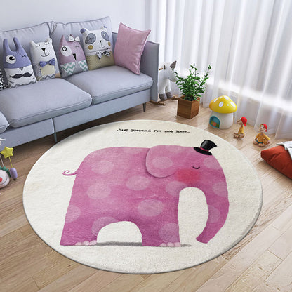 Cartoon Animal Indoor Rug Soft Color Polyester Rug Anti-Slip Backing Washable Carpet for Childrens Bedroom