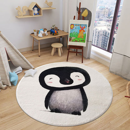 Cartoon Animal Indoor Rug Soft Color Polyester Rug Anti-Slip Backing Washable Carpet for Childrens Bedroom