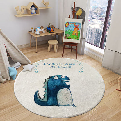 Cartoon Animal Indoor Rug Soft Color Polyester Rug Anti-Slip Backing Washable Carpet for Childrens Bedroom