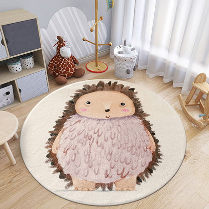 Cartoon Animal Indoor Rug Soft Color Polyester Rug Anti-Slip Backing Washable Carpet for Childrens Bedroom