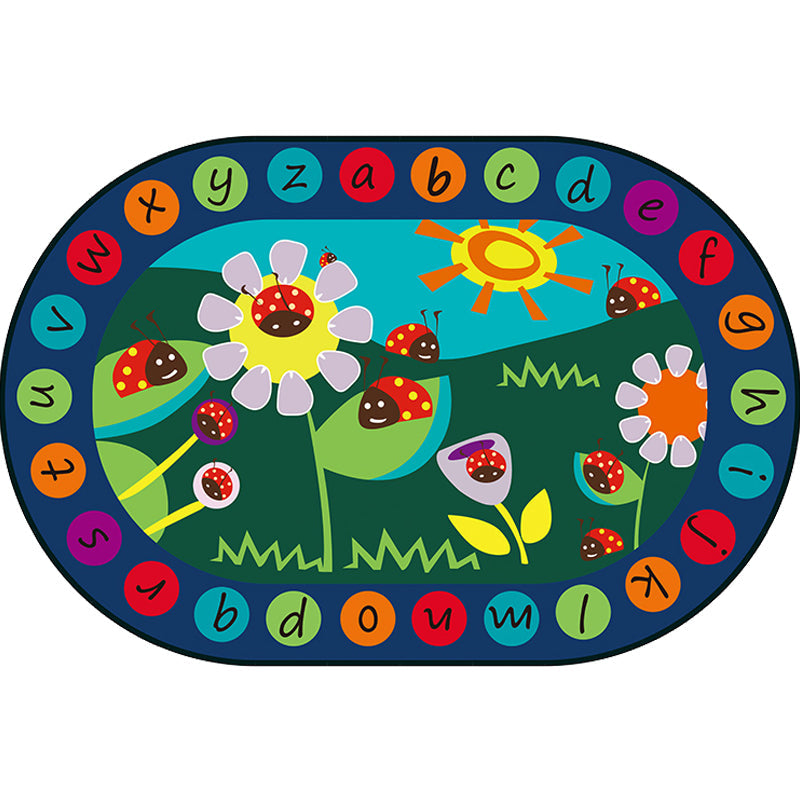 Multicolor Kids Room Rug Cartoon Alphabet Letters and Numbers Carpet Polyester Pet Friendly Rug - Clearhalo - 'Area Rug' - 'Rug' - 1927589