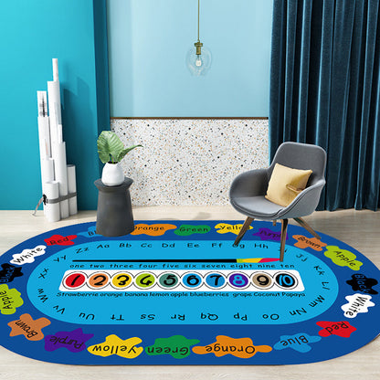 Multicolor Kids Room Rug Cartoon Alphabet Letters and Numbers Carpet Polyester Pet Friendly Rug - Clearhalo - 'Area Rug' - 'Rug' - 1927608