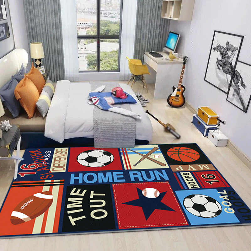 Cool Kids Rug Dark Color Fantasy World Area Carpet Anti-Slip Backing Washable Rug for Child Room