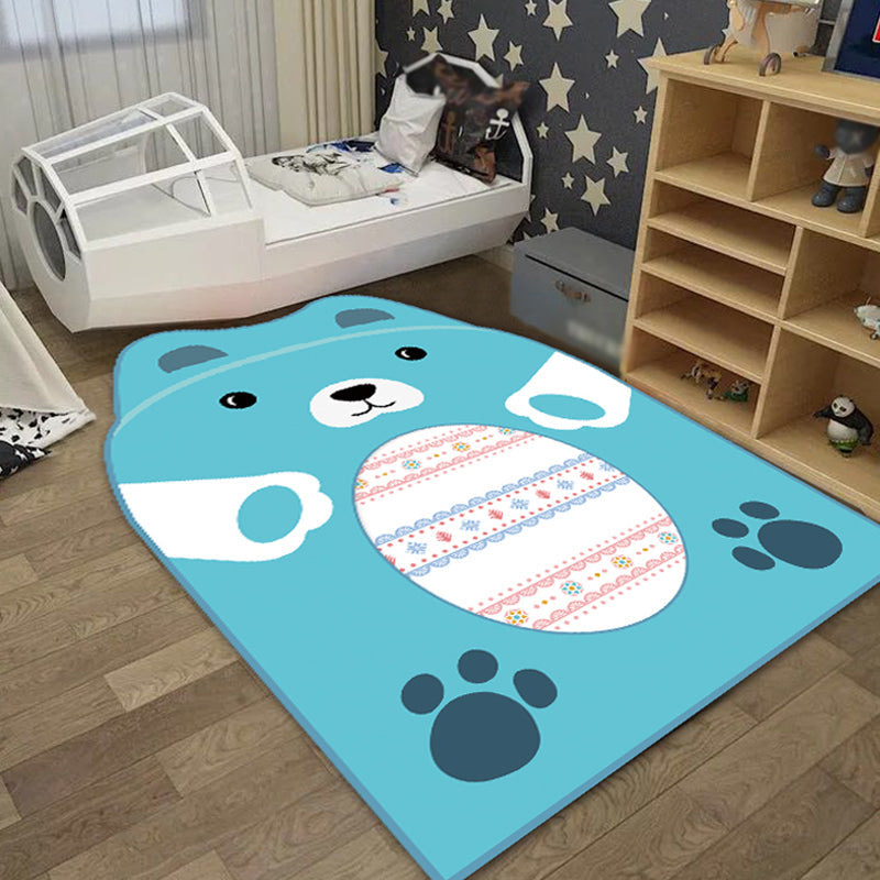 Creative Pastel Cartoon Rug Synthetics Animal Pattern Rug Stain-Proof Non-Slip Carpet for Kids Bedroom - view 3