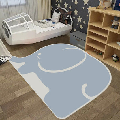 Creative Pastel Cartoon Rug Synthetics Animal Pattern Rug Stain-Proof Non-Slip Carpet for Kids Bedroom