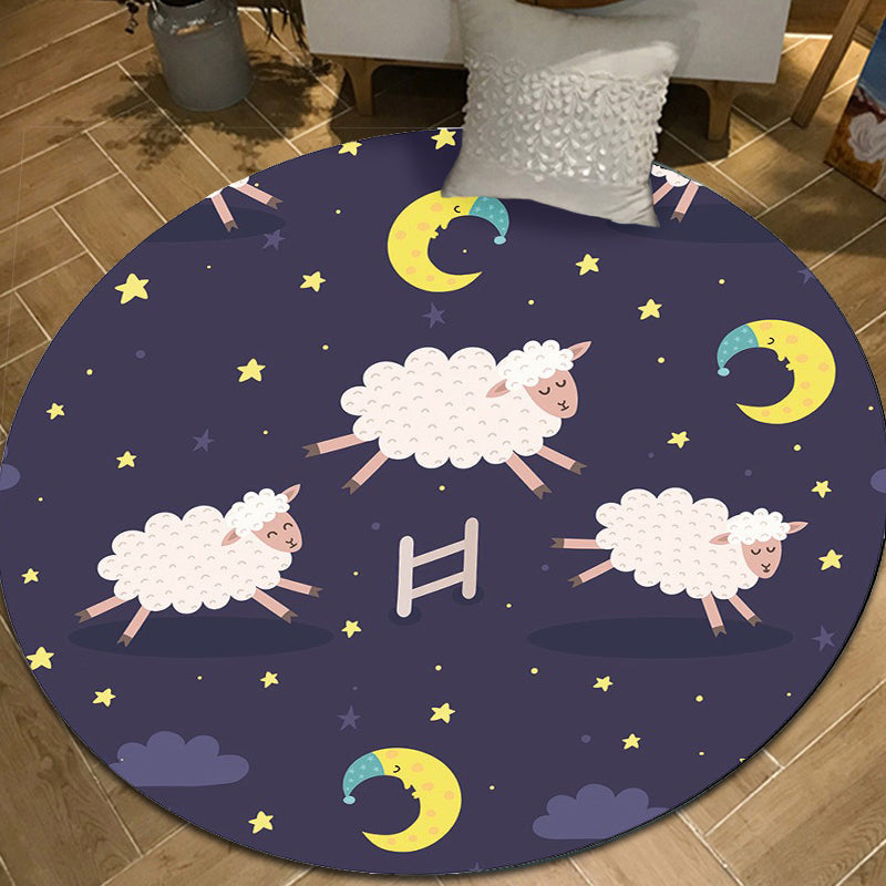 Cartoon Childrens Room Rug Dark Color Animal Land Carpet Polyester Pet Friendly Anti-Slip Rug - view 2