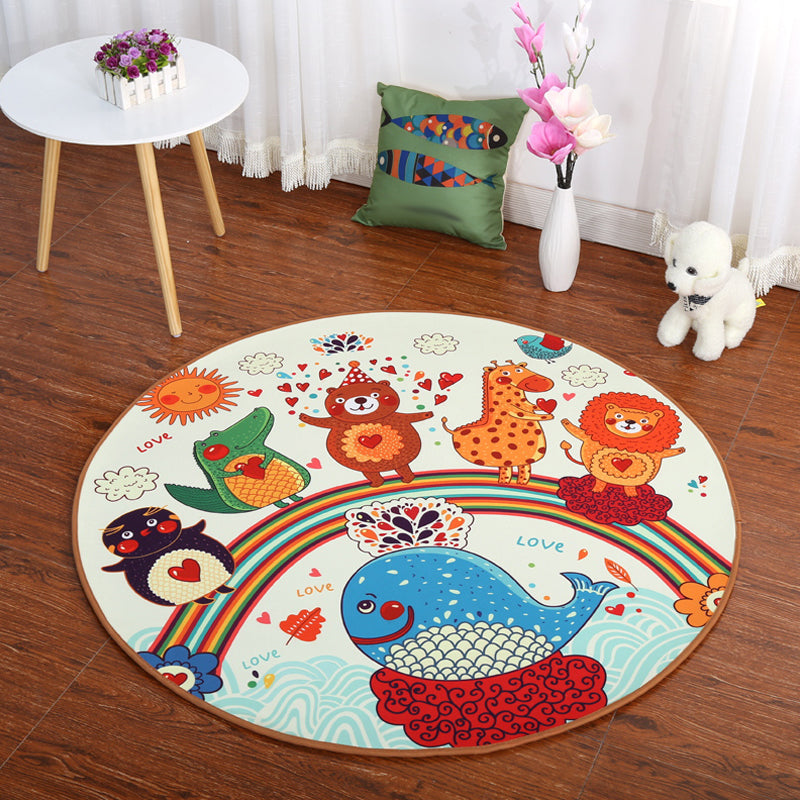 Cartoon Childrens Room Rug Dark Color Animal Land Carpet Polyester Pet Friendly Anti-Slip Rug - view 4