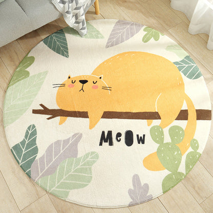 Adorable Animal Indoor Rug Soft Color Cartoon Carpet Polypropylene Machine Washable Rug for Kids Room - Yellow - Clearhalo - 'Area Rug' - 'Rug' - 1927682