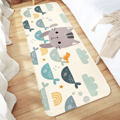 Novelty Cartoon Rug Colorful Animal Patterned Rug Pet Friendly Non-Slip Carpet for Baby Room