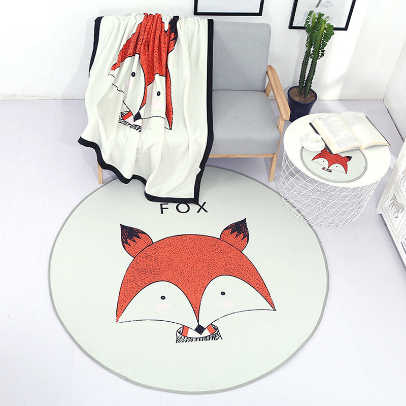 Cute Kids Indoor Rug Light Color Animal Rug with Words Anti-Slip Backing Pet Friendly Carpet - view 2