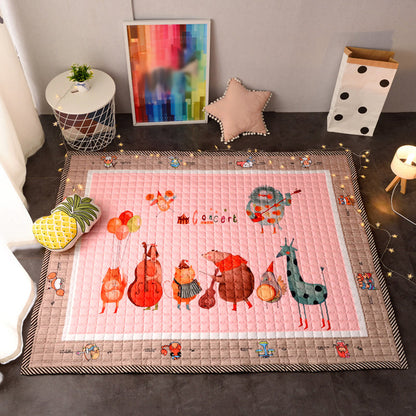 Lovely Cartoon Rug Bright Color Animal Indoor Rug Washable Anti-Slip Area Carpet for Nursery - Pink - 4'11" x 6'7" - Clearhalo - 'Area Rug' - 'Rug' - 1927758