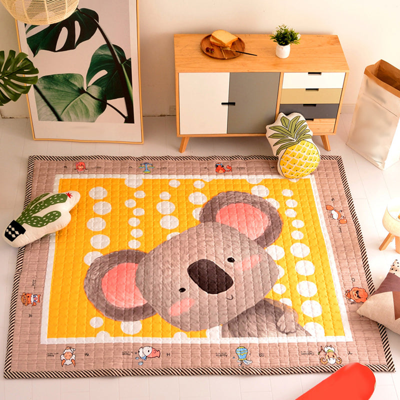 Lovely Cartoon Rug Bright Color Animal Indoor Rug Washable Anti-Slip Area Carpet for Nursery - Yellow - 4'11" x 6'7" - Clearhalo - 'Area Rug' - 'Rug' - 1927759