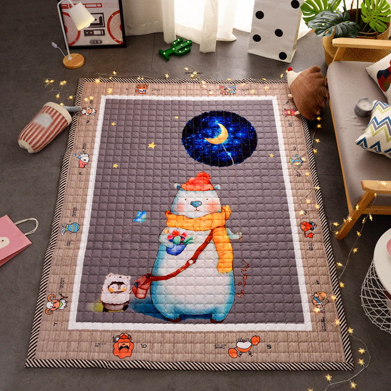 Lovely Cartoon Rug Bright Color Animal Indoor Rug Washable Anti-Slip Area Carpet for Nursery - Brown - 4'11" x 6'7" - Clearhalo - 'Area Rug' - 'Rug' - 1927761