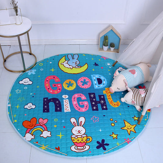 Cute Cartoon Indoor Rug Multicolor Animal Pattern Rug Washable Pet Friendly Anti-Slip Carpet for Nursery