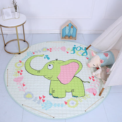 Cute Cartoon Indoor Rug Multicolor Animal Pattern Rug Washable Pet Friendly Anti-Slip Carpet for Nursery