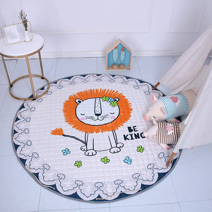 Cute Cartoon Indoor Rug Multicolor Animal Pattern Rug Washable Pet Friendly Anti-Slip Carpet for Nursery