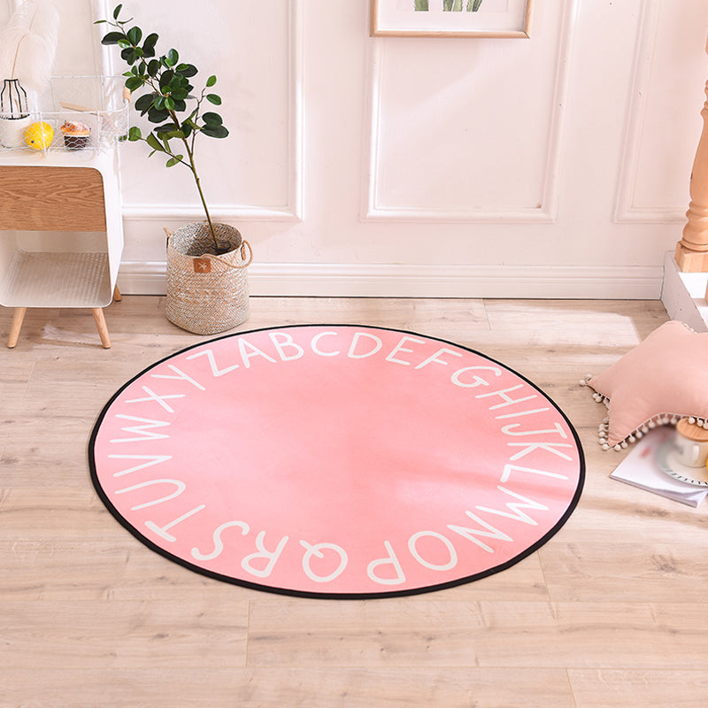 Pastel Alphabet Rug Synthetics Kids Area Carpet Anti-Slip Backing Rug for Childrens Bedroom