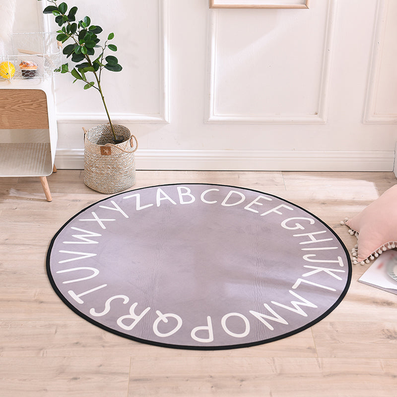 Pastel Alphabet Rug Synthetics Kids Area Carpet Anti-Slip Backing Rug for Childrens Bedroom