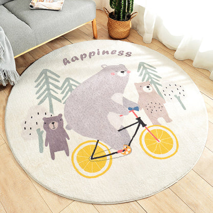 Lovely Kids Style Rug Soft Color Animal and Words Pattern Rug Pet Friendly Anti-Slip Carpet for Nursery - Yellow - Clearhalo - 'Area Rug' - 'Rug' - 1927870