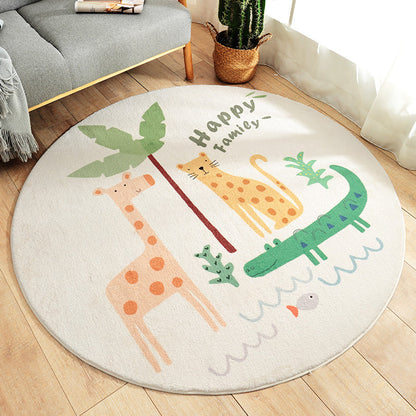 Lovely Kids Style Rug Soft Color Animal and Words Pattern Rug Pet Friendly Anti-Slip Carpet for Nursery - Green - Clearhalo - 'Area Rug' - 'Rug' - 1927871