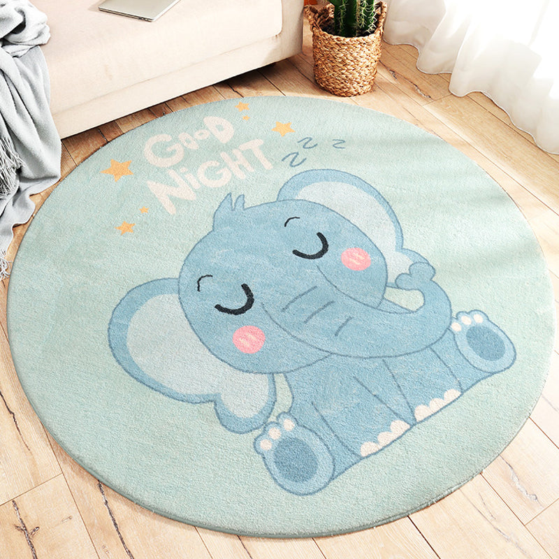 Cute Pet Indoor Rug Pastel Cartoon Rug Polypropylene Washable Stain-Proof Non-Slip Carpet for Baby Room