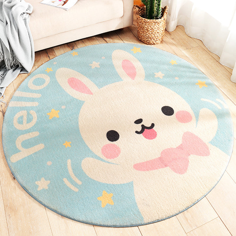 Cute Pet Indoor Rug Pastel Cartoon Rug Polypropylene Washable Stain-Proof Non-Slip Carpet for Baby Room