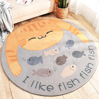 Cute Pet Indoor Rug Pastel Cartoon Rug Polypropylene Washable Stain-Proof Non-Slip Carpet for Baby Room