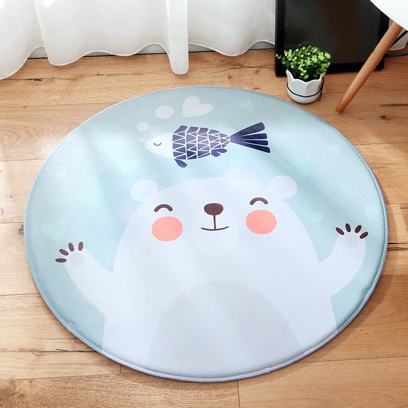 Cartoon Kids Room Rug Soft Color Wild Animal Rug Synthetics Anti-Slip Backing Area Carpet