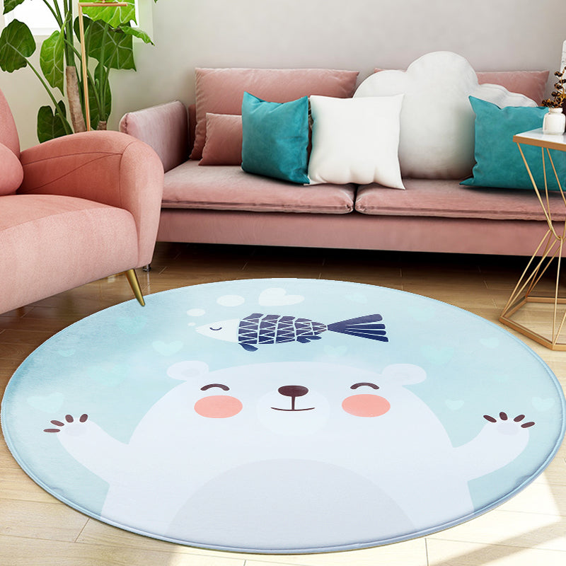 Cartoon Kids Room Rug Soft Color Wild Animal Rug Synthetics Anti-Slip Backing Area Carpet