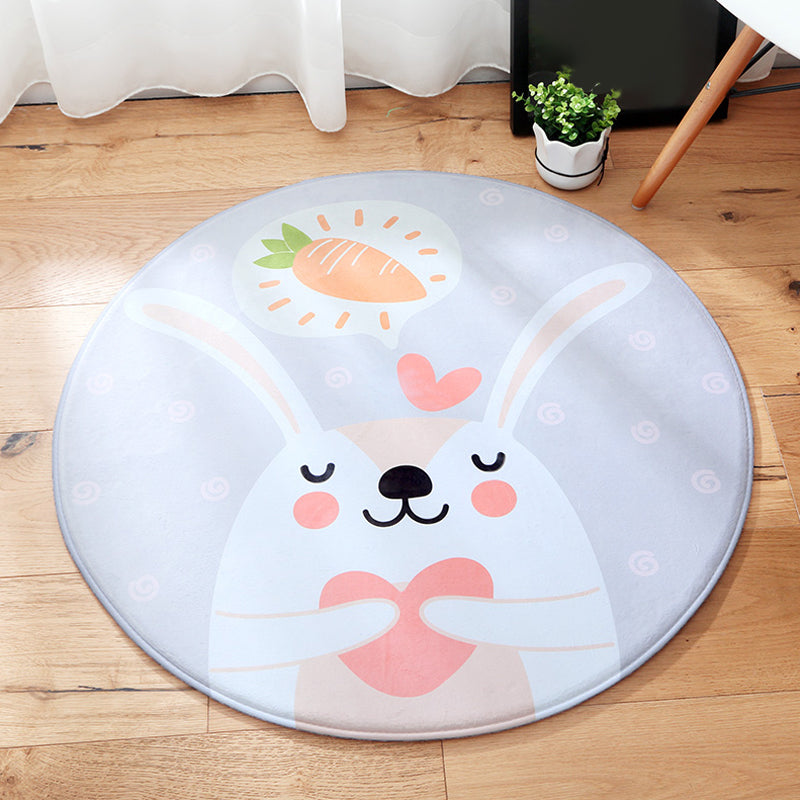 Cartoon Kids Room Rug Soft Color Wild Animal Rug Synthetics Anti-Slip Backing Area Carpet