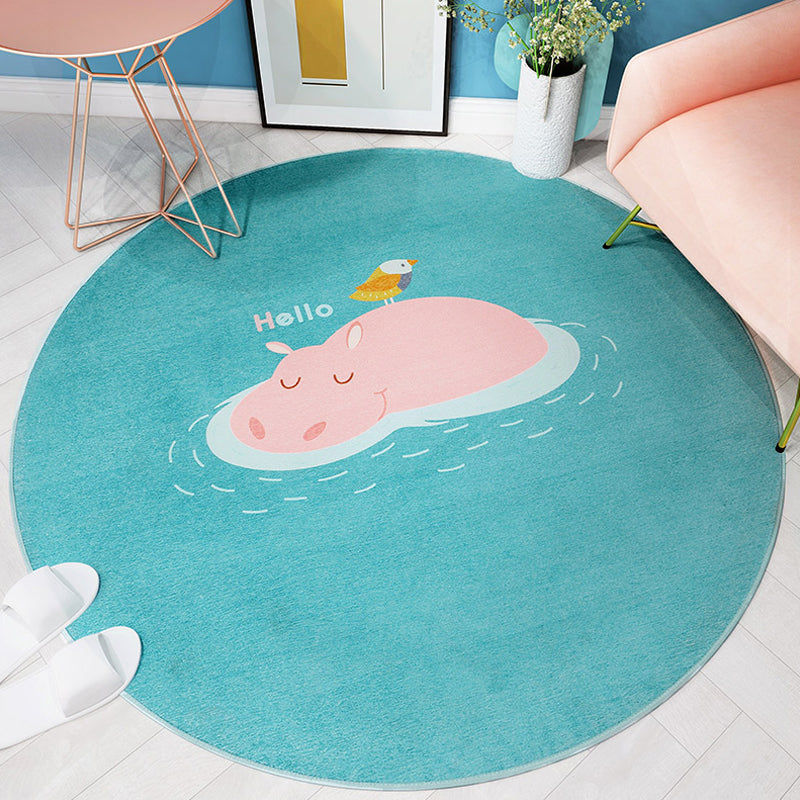 Cartoon Kids Room Rug Soft Color Wild Animal Rug Synthetics Anti-Slip Backing Area Carpet