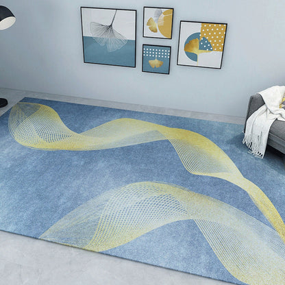 Industrial Abstract Patterned Rug Gradient Color Synthetics Carpet Stain Resistant Washable Non-Slip Rug for Home