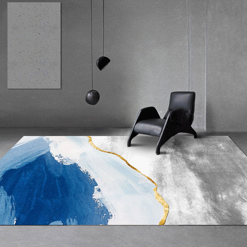 Industrial Abstract Patterned Rug Gradient Color Synthetics Carpet Stain Resistant Washable Non-Slip Rug for H - view 3