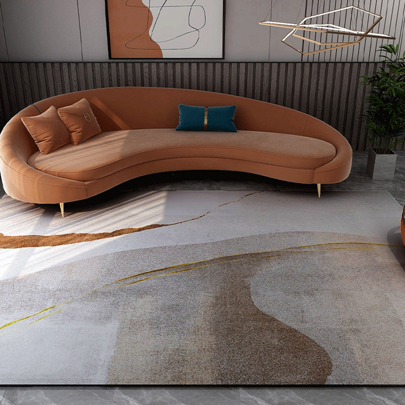 Industrial Abstract Patterned Rug Gradient Color Synthetics Carpet Stain Resistant Washable Non-Slip Rug for H - view 5