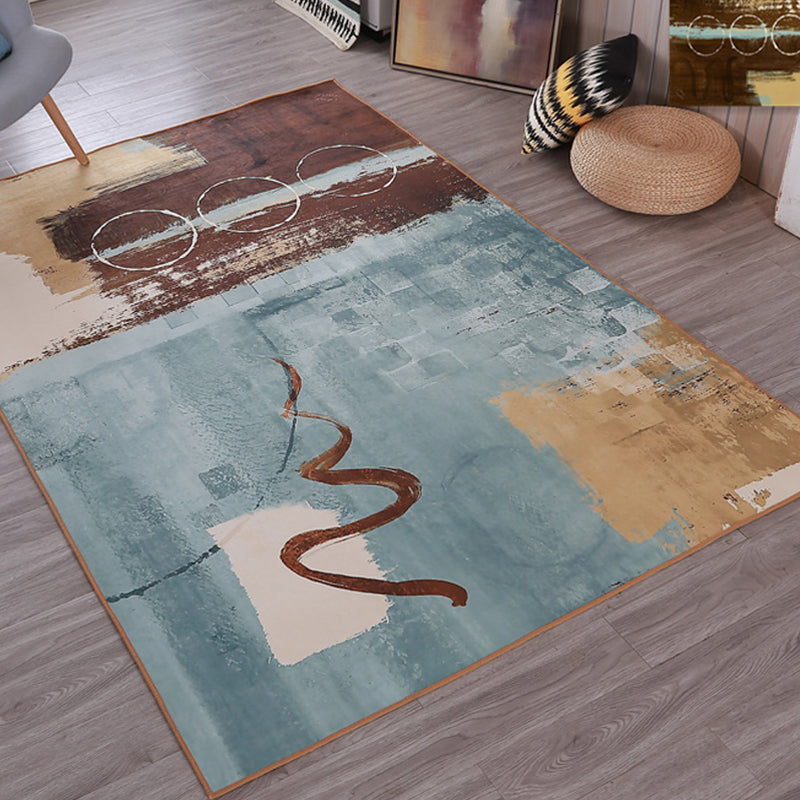 Aesthetic Industrial Area Rug Dark Color Oil Painting Abstract Carpet Anti-Slip Machine Wash Rug for Home - Clearhalo - 'Area Rug' - 'Rug' - 1927928