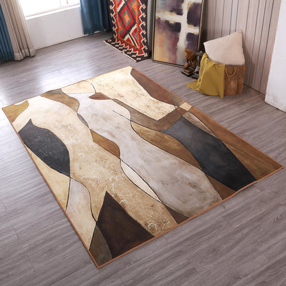 Unique Abstract Figure Rug Gold Novelty Area Carpet Polypropylene Stain Resistant Rug for Living Room Gold Clearhalo 'Area Rug' 'Rug' 1927947