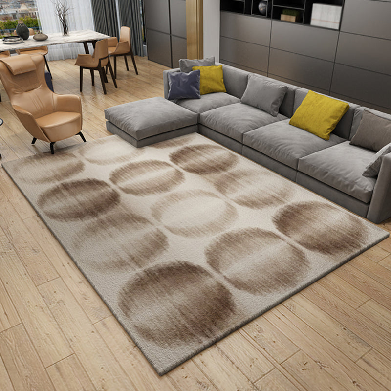 Industrial Abstract Indoor Rug Dark Color Polyester Rug Non-Slip Stain-Proofing Washable Carpet for Living Room