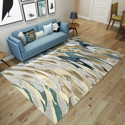 Shimmering Waves Abstract Rug Bright Color Industrial Rug Synthetics Pet Friendly Carpet for Sitting Room Gold Clearhalo 'Area Rug' 'Rug' 1928002