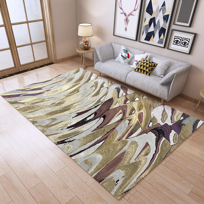 Shimmering Waves Abstract Rug Bright Color Industrial Rug Synthetics Pet Friendly Carpet for Sitting Room Rust Red Clearhalo 'Area Rug' 'Rug' 1928008