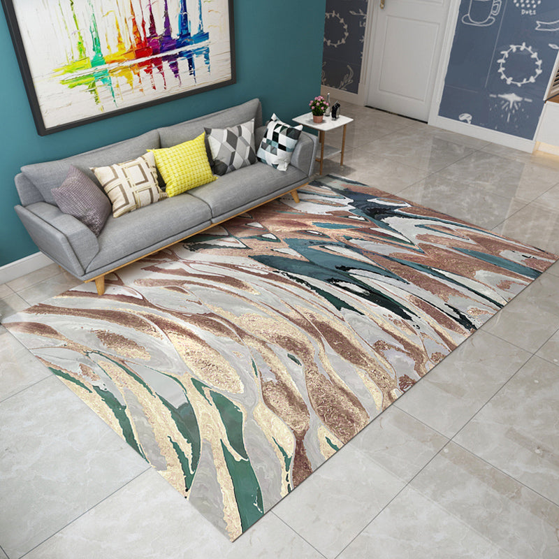 Shimmering Waves Abstract Rug Bright Color Industrial Rug Synthetics Pet Friendly Carpet for Sitting Room Rose Gold Clearhalo 'Area Rug' 'Rug' 1928014