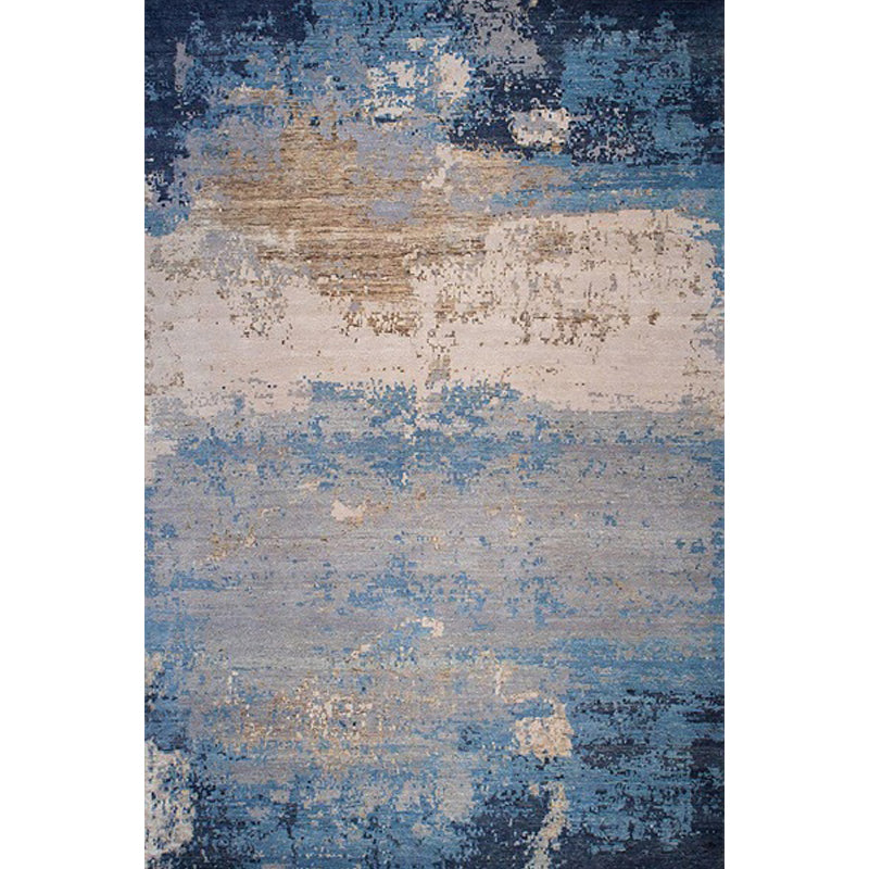 Modern Abstract Rug Blue Polyester Machine Washable Non-Slip Backing Pet Friendly Indoor Rug - Clearhalo - 'Area Rug' - 'Rug' - 1928146