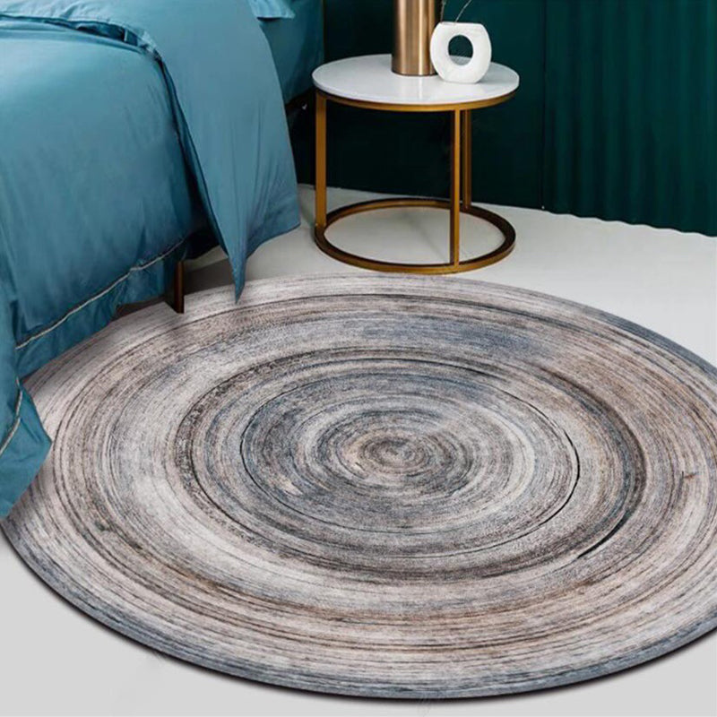 Casual Modern Rug in Grey Abstract Wood Grain Pattern Rug Polyester Machine Washable Carpet for Home Decoration - Clearhalo - 'Area Rug' - 'Modern' - 'Rugs' - Rug' - 1928202