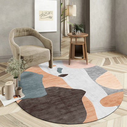 Pastel Watercolor Abstract Rug Polypropylene Novelty Carpet Machine Wash Anti-Slip Rug for Sitting Room