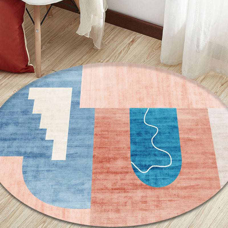 Pastel Watercolor Abstract Rug Polypropylene Novelty Carpet Machine Wash Anti-Slip Rug for Sitting Room