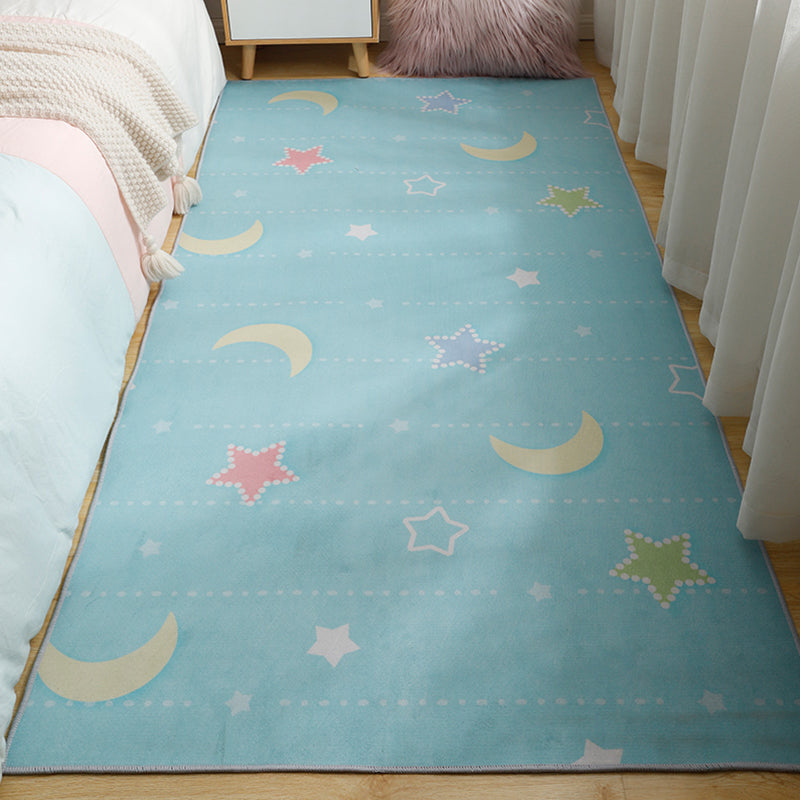 Lovely Cartoon Rug Soft Color Fairy Tale Carpet Machine Wash Anti-Slip Rug for Child Bedroom - Blue - Clearhalo - 'Area Rug' - 'Rug' - 1932080