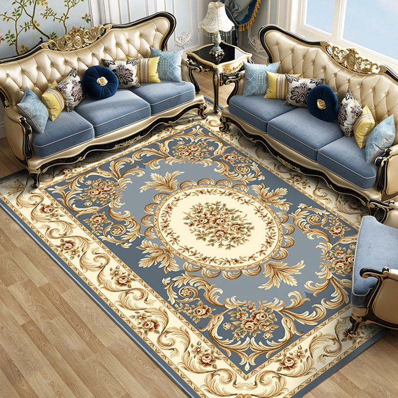 Colorful Blossom Pattern Rug Multicoloured Vintage Carpet Polyester Machine Washable Non-Slip Backing Carpet for Parlor Grey Clearhalo 'Area Rug' 'Rugs' 'Vintage' Rug' 1932213